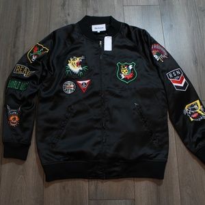 Reason Patched Up Flying Tigers Black Jacket Size